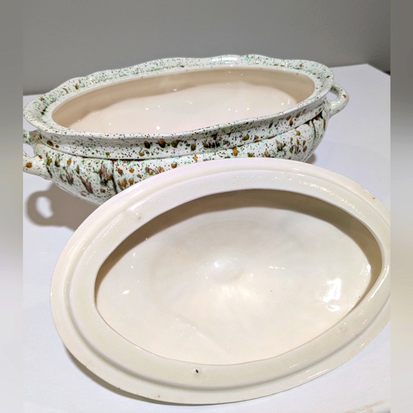 Vintage Splatter Abstract Cookery Crock Serving Turine Dish 1966 - Picture 5 of 15